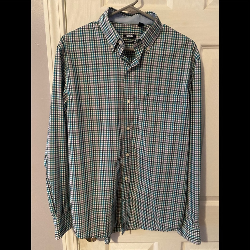 IZOD Men’s Gingham Check Patterned Shirt S